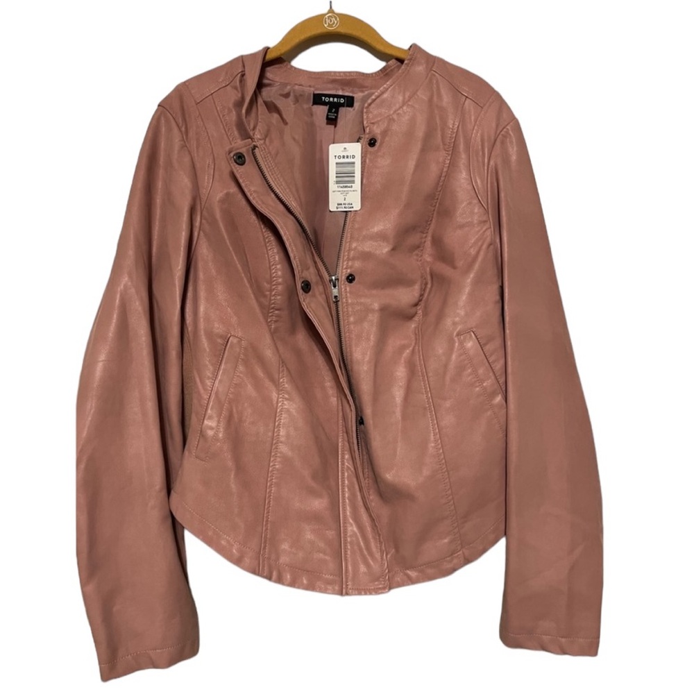 Torrid soft pink faux leather jacket ( sz 2)